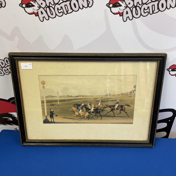 19th-century Pollard & Hunt aquatint of a point-to-point horse race.