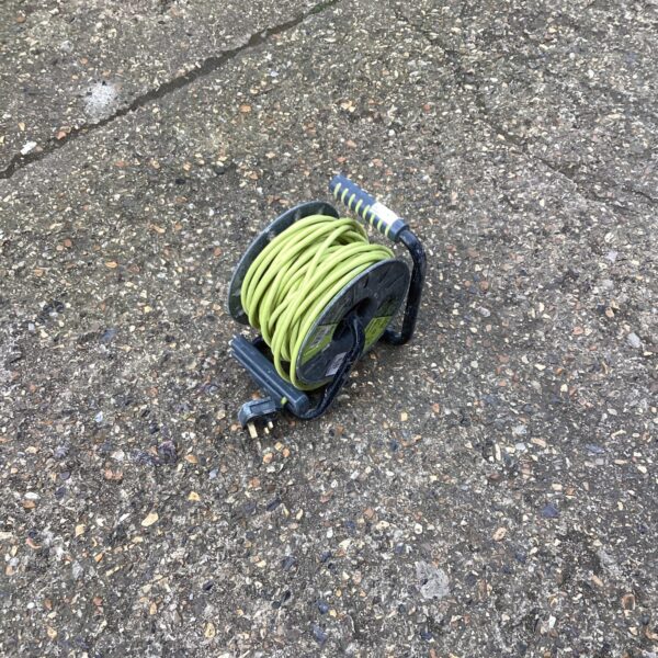 25-metre extension reel for garden and outdoor use.