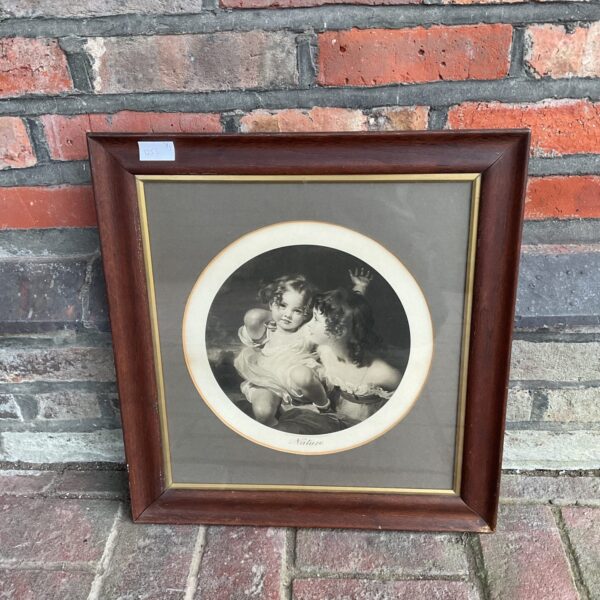 Antique Sir Thomas Lawrence print titled “Nature” depicting children.