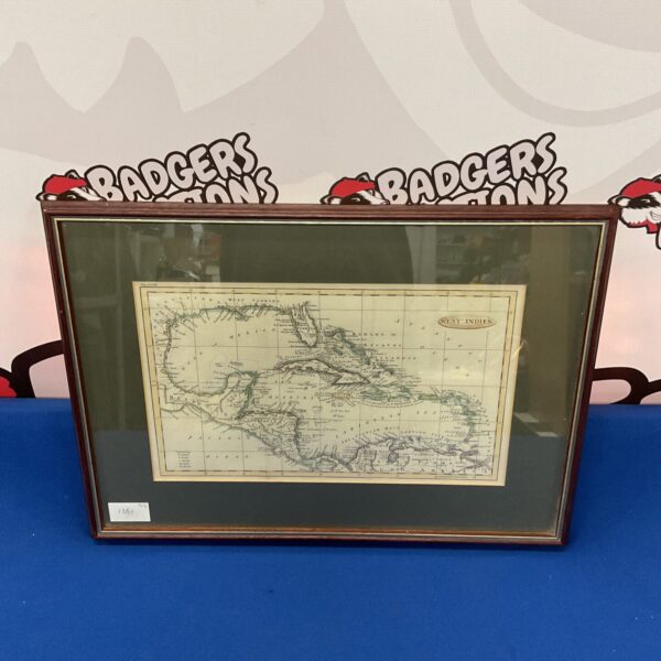 Antique map of the West Indies, detailed Caribbean islands chart.