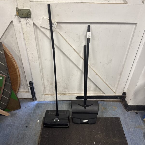 Vintage Ewbank Speed Sweep carpet sweeper with dustpan.