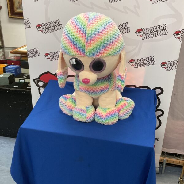 Large Ty Beanie Soft Rainbow Poodle