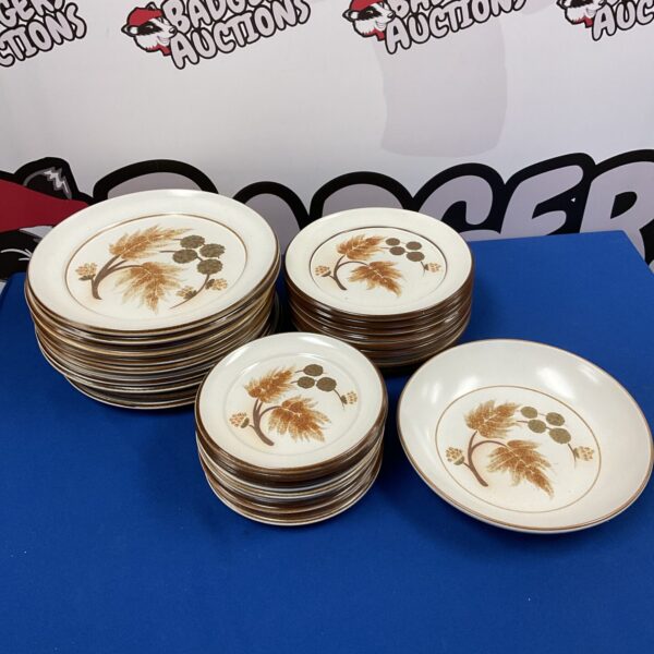 Vintage Denby Cotswold plates with country fayre design.