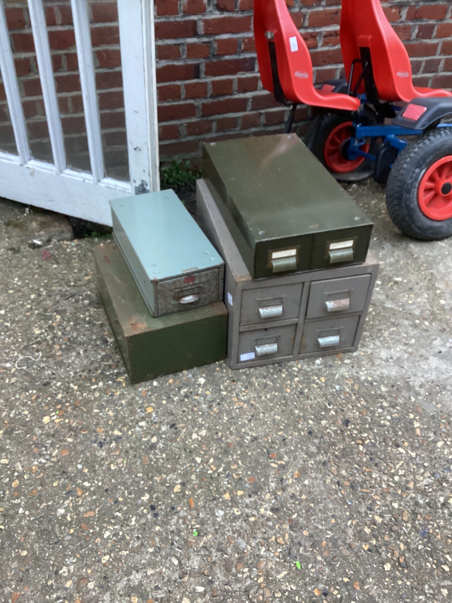 1258 Four metal Storage Drawer units