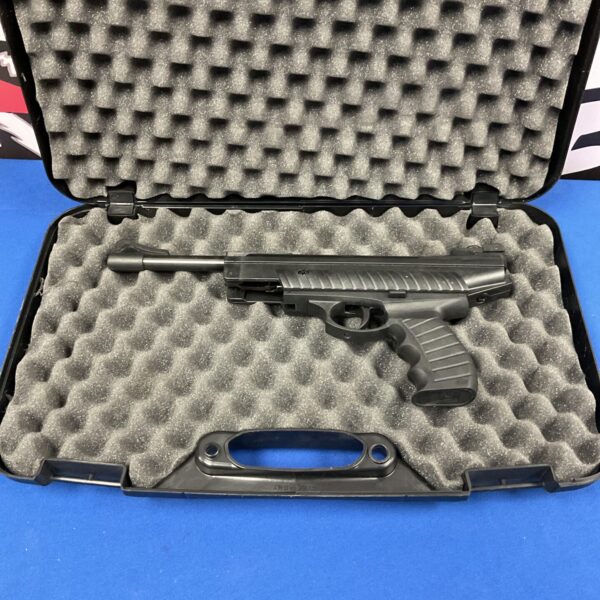 Webley Typhoon .22 air pistol in its original case.