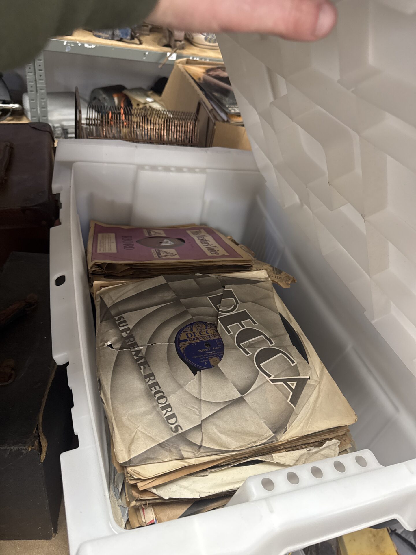 1167 Very large box of gramophone records