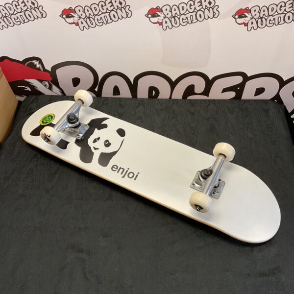 New enjoi panda skateboard with tensor trucks for street skating.