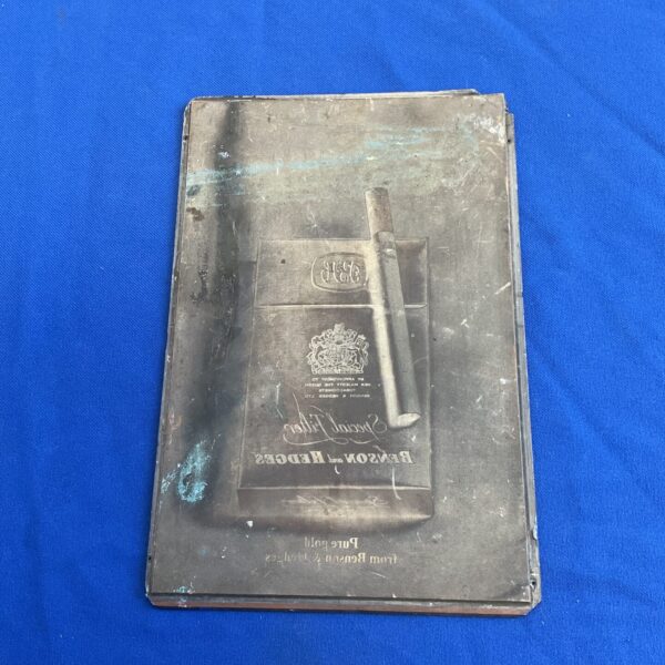 Vintage Benson & Hedges printers block for advertising.