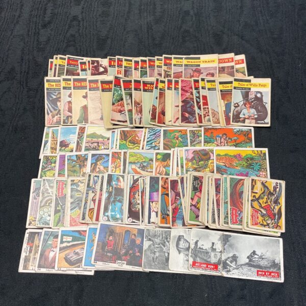 Vintage trading card lot featuring Batman and Tales of Wells Fargo.