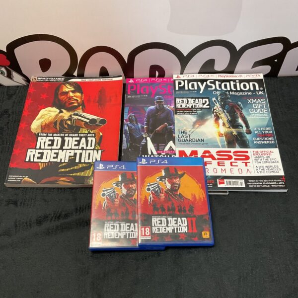 PlayStation magazines and games lot featuring various console generations.