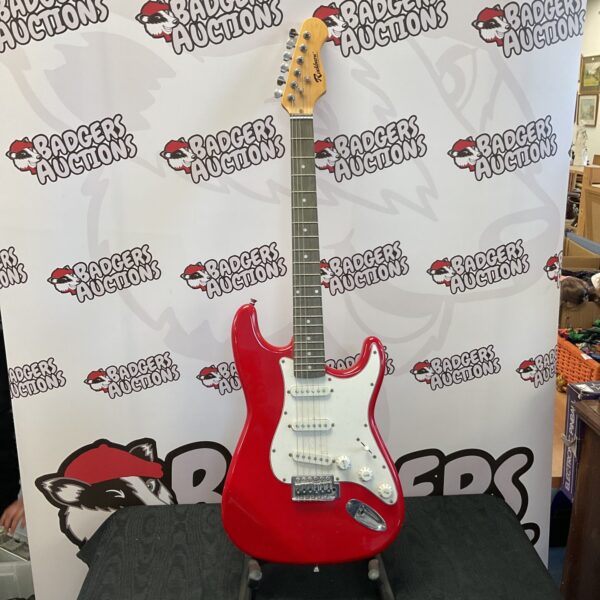 Red Rockburn electric guitar for sale, vintage style instrument.