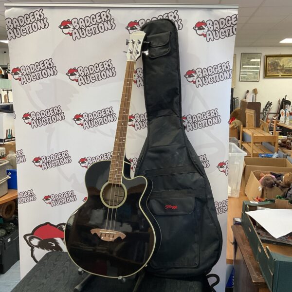 Freshman FA1BK electro acoustic guitar in its fitted case.