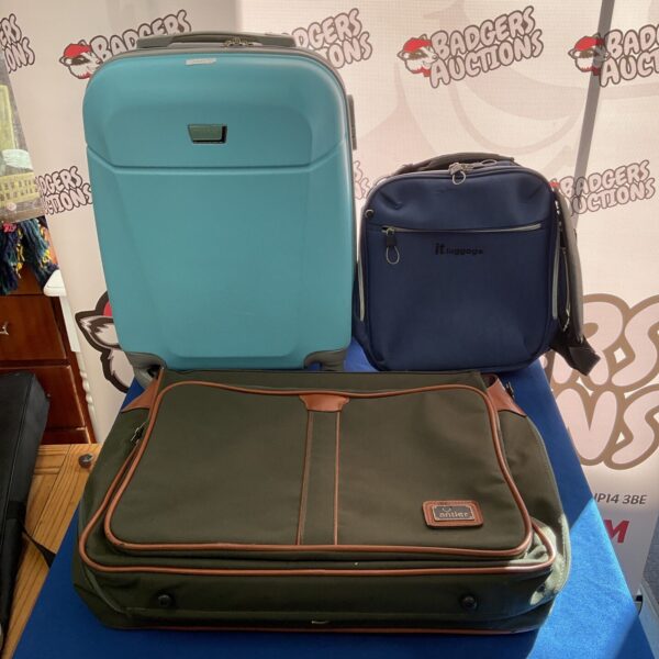 Vintage travel case lot including Antler, Terrae, and It Luggage.