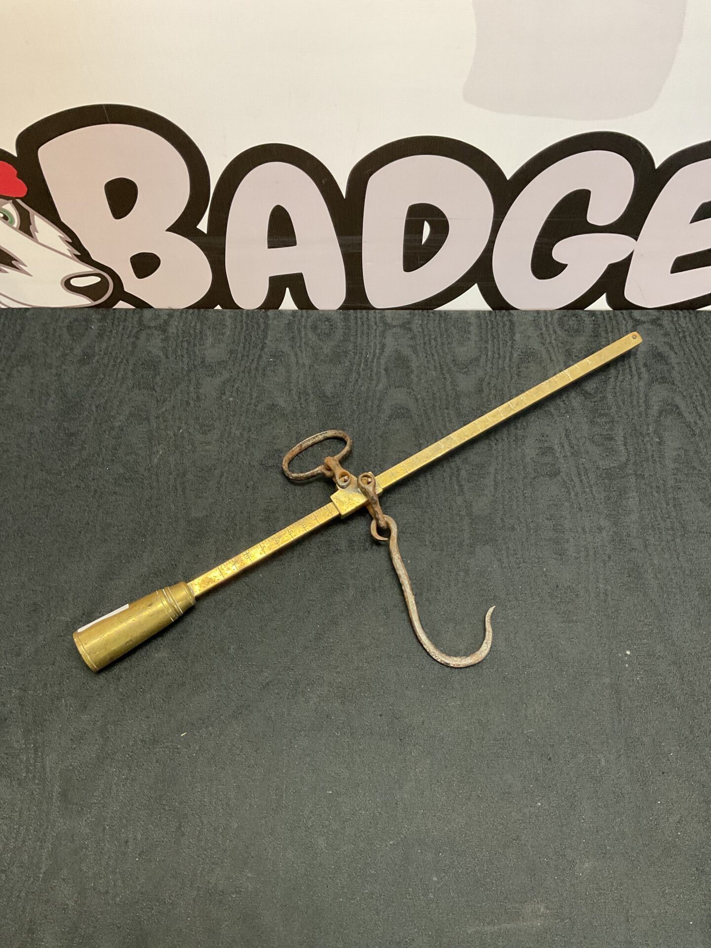 019 Set of antique brass beam scales