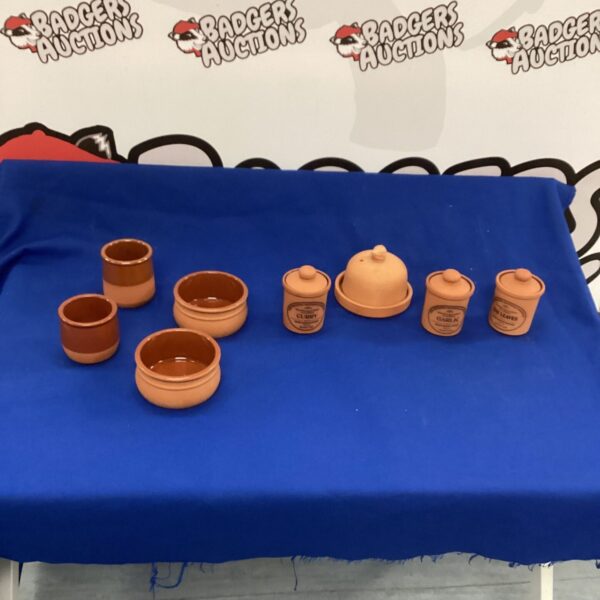 Vintage terracotta kitchen pots by Cemer and Henry Watson.