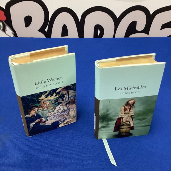 Vintage pocket books Les Miserables and Little Women, antique literature.