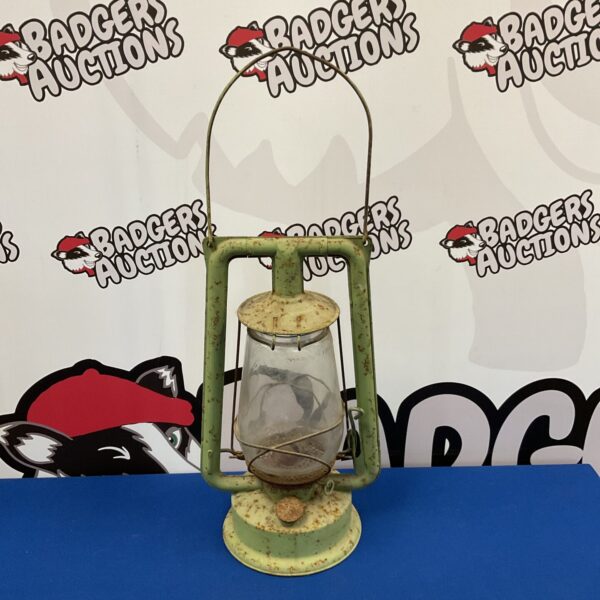 Vintage Chalwyn oil lamp lantern with green finish.