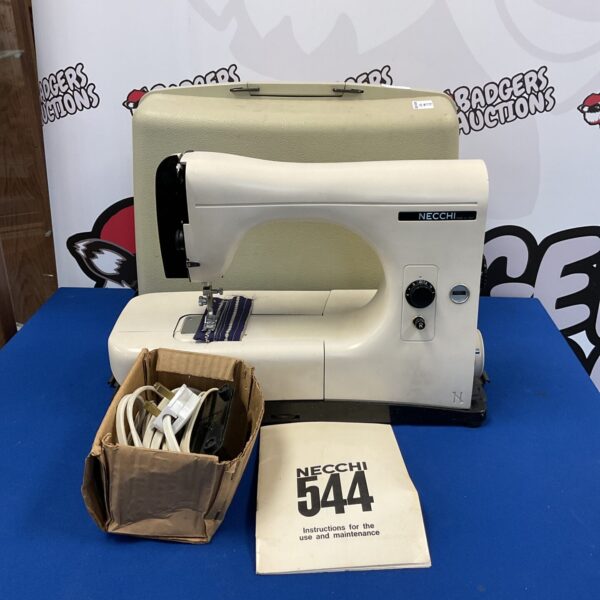 Vintage Necchi 544 sewing machine in a classic design.