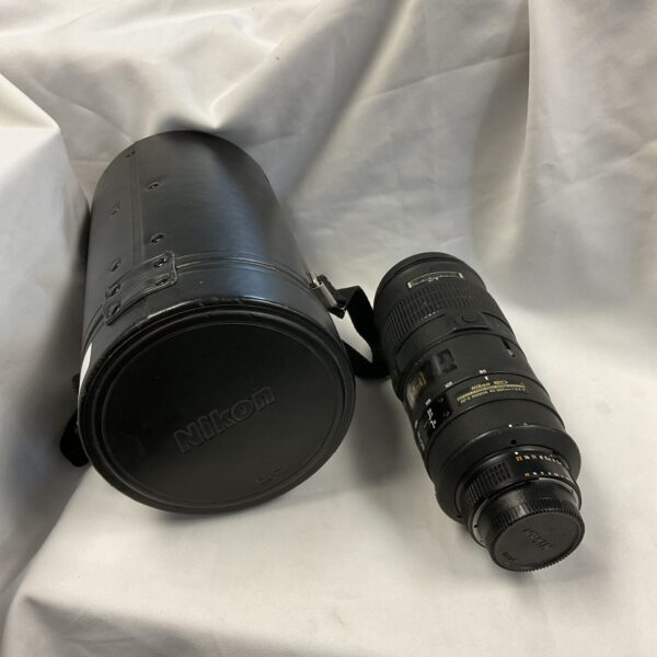 Nikon 80-200mm camera lens, telephoto zoom for professional photography.