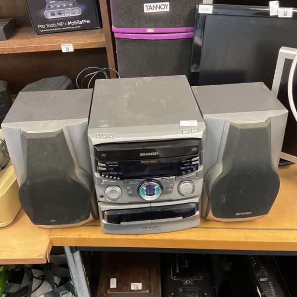 Vintage Sharp PC651 CD cassette player in used condition.