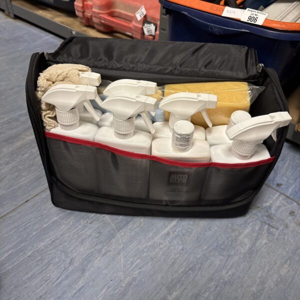 Autoglym Lifeshine car care kit in a carrying case, vintage car cleaning.