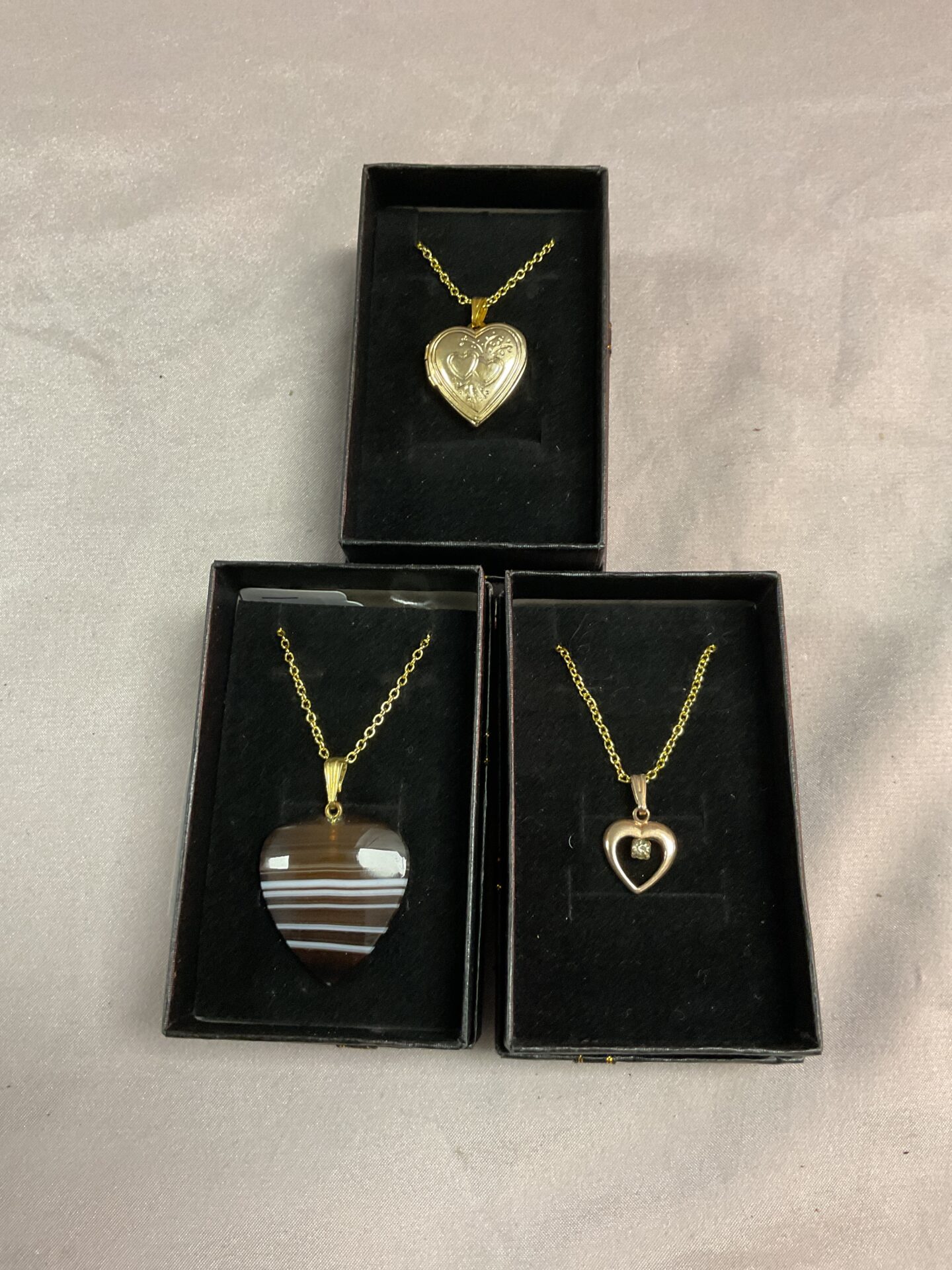 779 Three 925 Silver Gilt 18” Pendant Necklaces