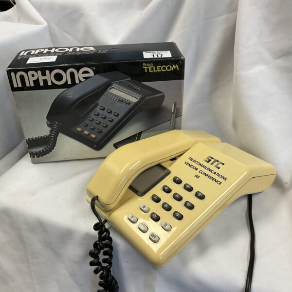 Beige British Telecom Inphone vintage retro telephone.