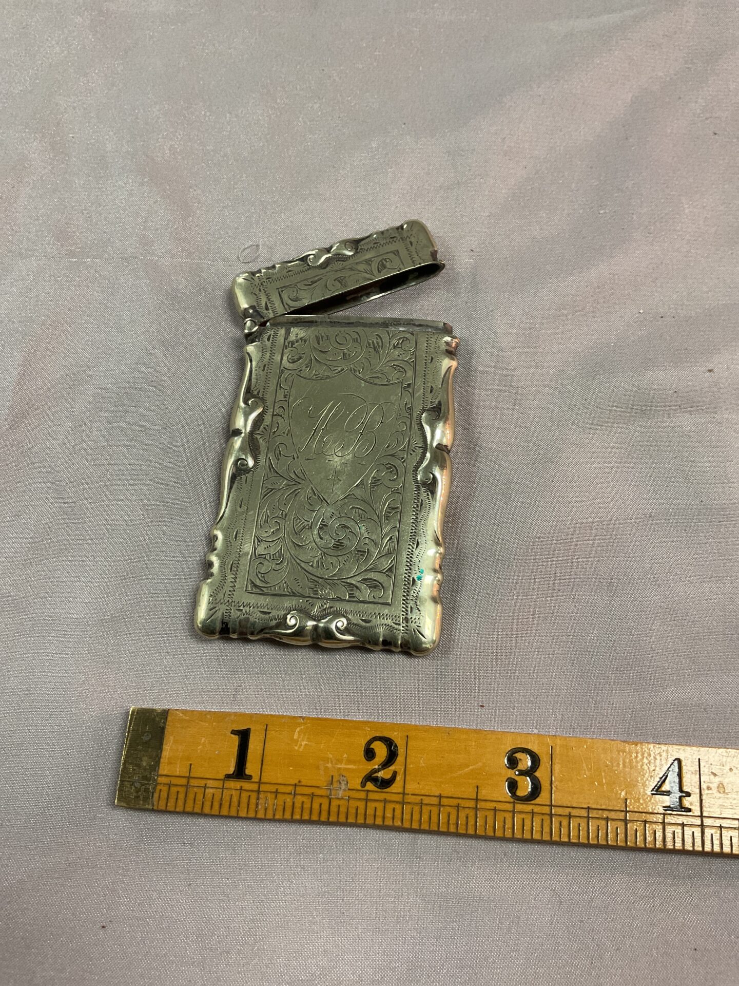 789 Antique Whitemetal Card Case