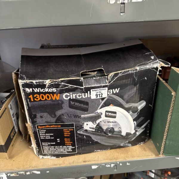 Wickes 1300w circular saw power tool for DIY projects.