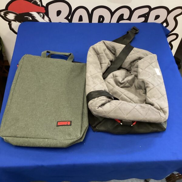 Kong pet carrier set with travel bag and car seat basket.