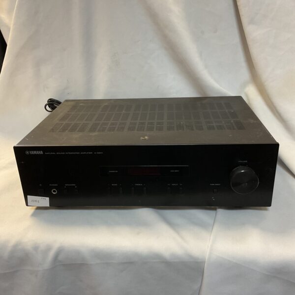 Yamaha A-S201 integrated amplifier, vintage stereo audio equipment.