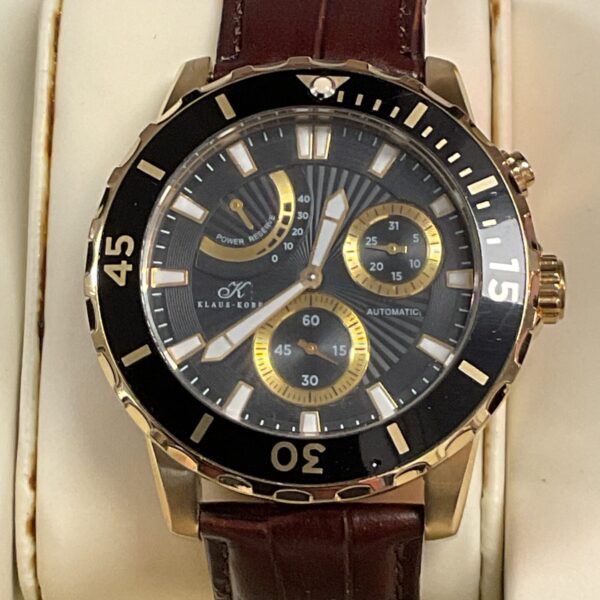 Klaus Kobe automatic wristwatch with power reserve display.