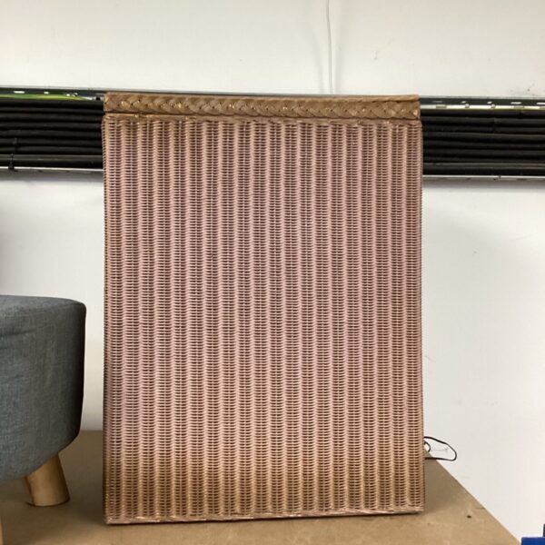 Vintage Lloyd Loom ottoman with woven paper fibre construction.