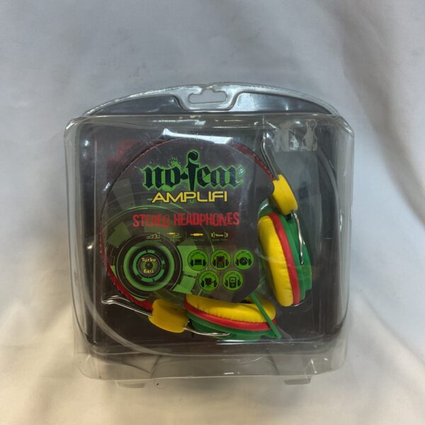 Front view of No Fear Amplifi stereo headphones.