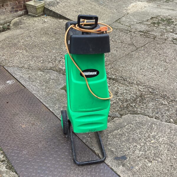 Green Powerbase garden shredder for reducing garden waste.