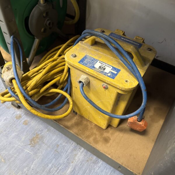 Vintage 110v transformer block with attached cable.