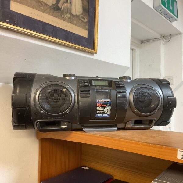 Vintage Jvc RV-NB70 boombox with cassette and CD player.