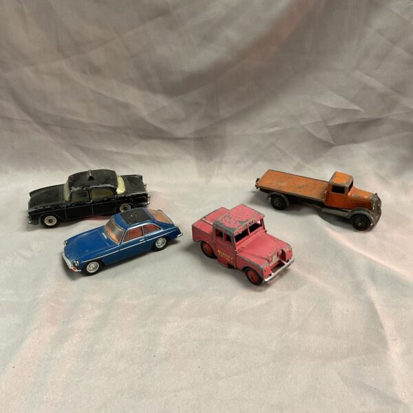 Vintage Dinky diecast vehicle lot including MGB roadster.