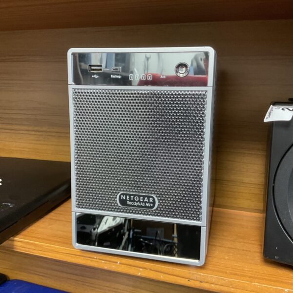 Front view of the Netgear ReadyNAS NV+ network storage device.