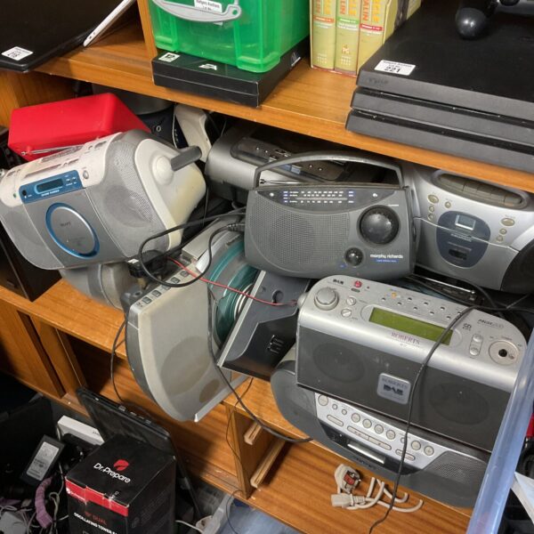 Vintage Sony radio cassette player in used condition.