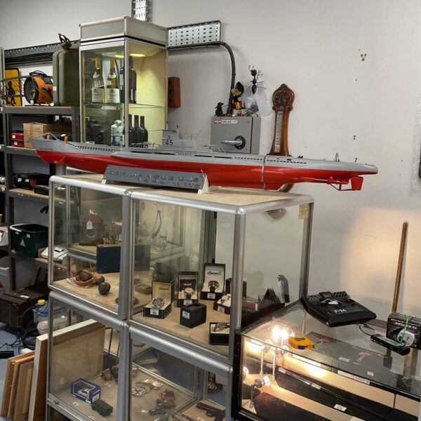 Detailed overview of the German U45 submarine model on display.