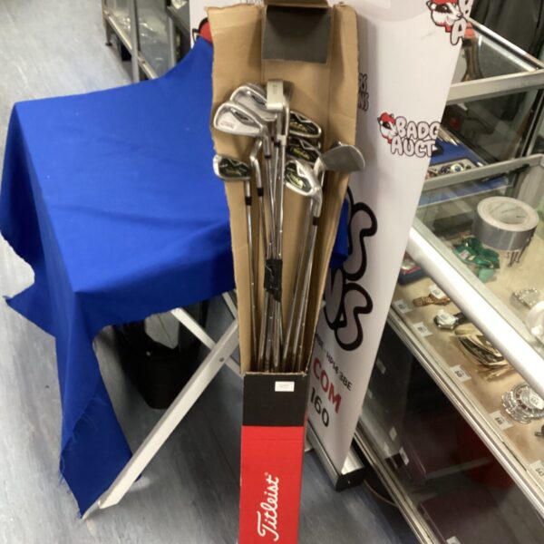 Vintage Dunlop and Cyberstar golf clubs set in original box.