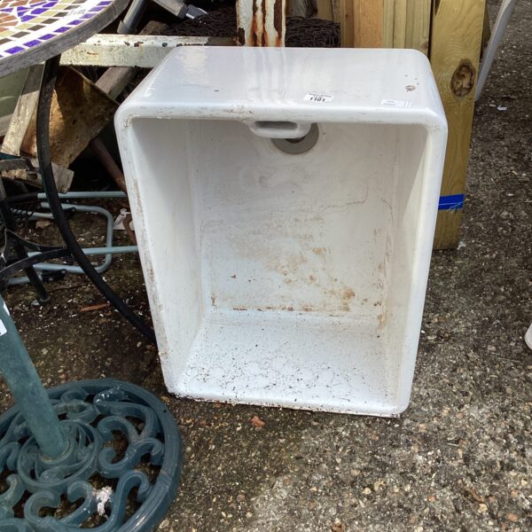 Vintage Belfast sink, a classic farmhouse kitchen fixture.