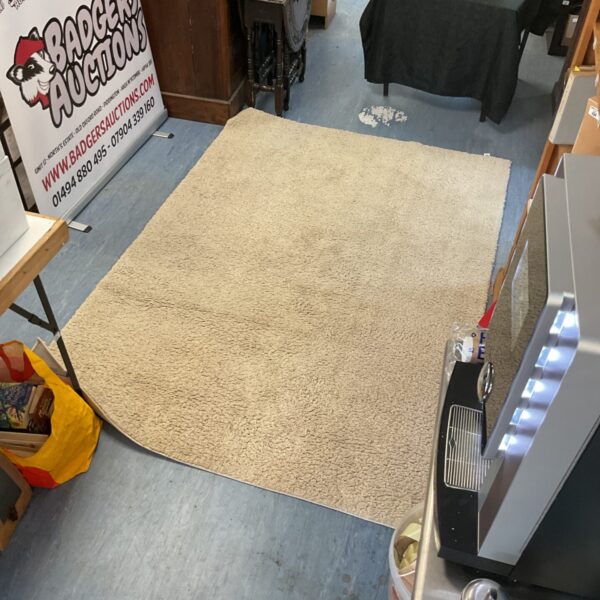 Large shag pile rug with a deep textured pile.