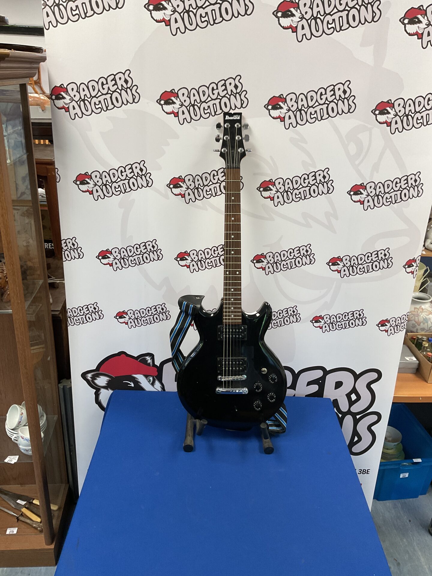 722 Gio ibanez black electric guitar