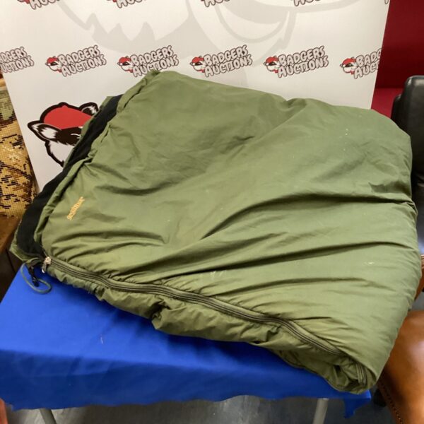 Large Trakker fishing sleeping bag for carp angling.