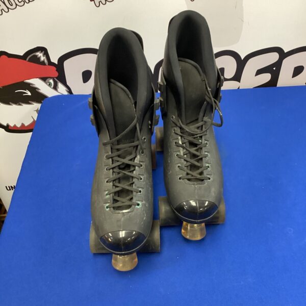 Size 12 Roces inline skates, showing wear and tear.