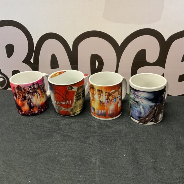 Lot of four Dr Who character mugs for collectors.