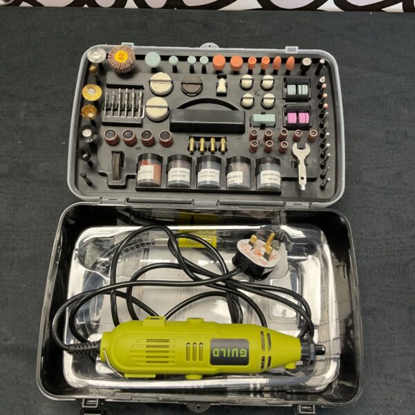Vintage Guild 52-piece electric rotary tool set in carrying case.