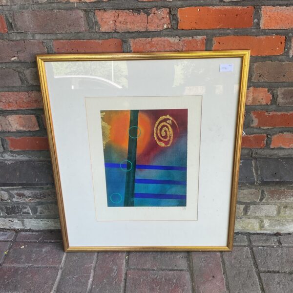 Ashleigh Ninos Construct I abstract artwork with geometric shapes.